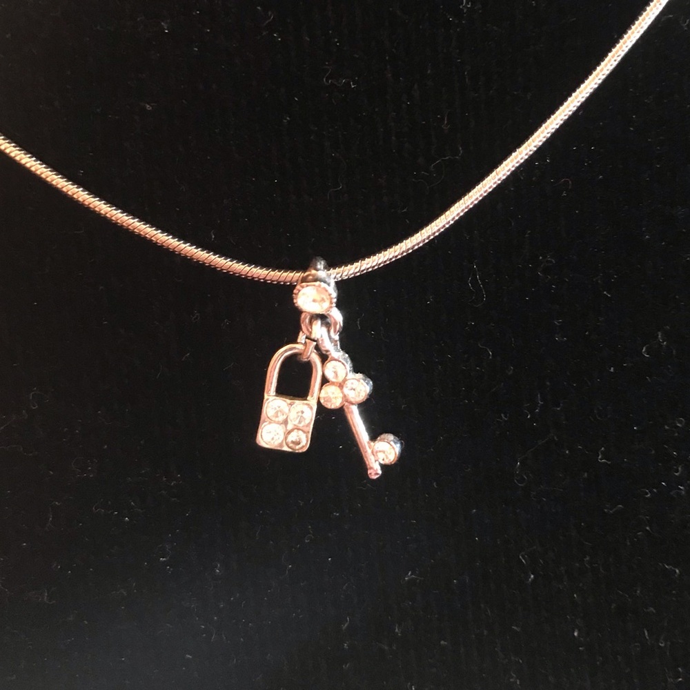 Lock and Key Silver Necklace